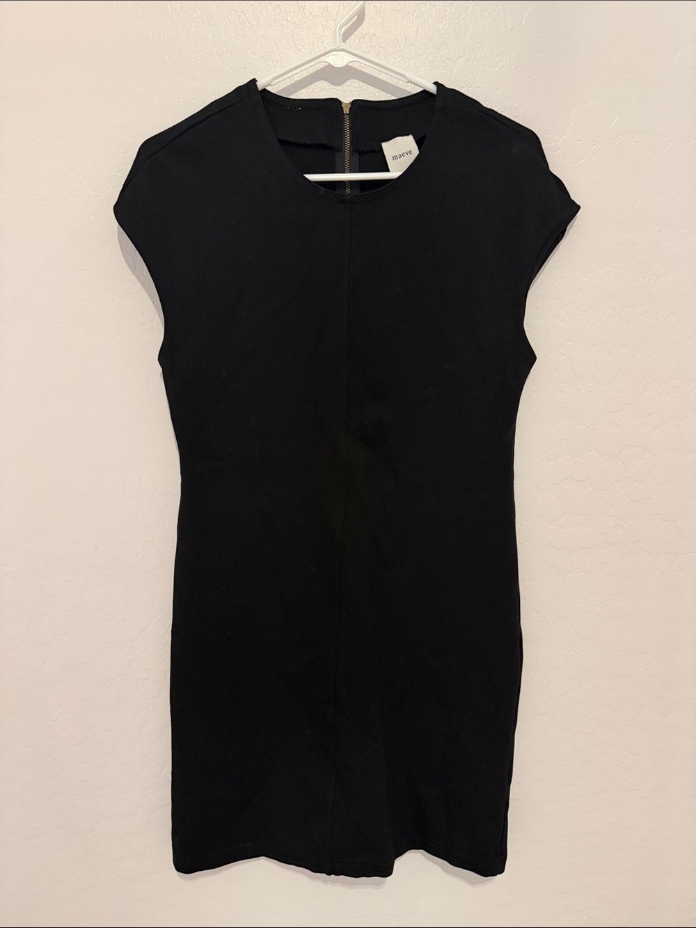 Maeve Black Cap-Sleeve Sheath Dress